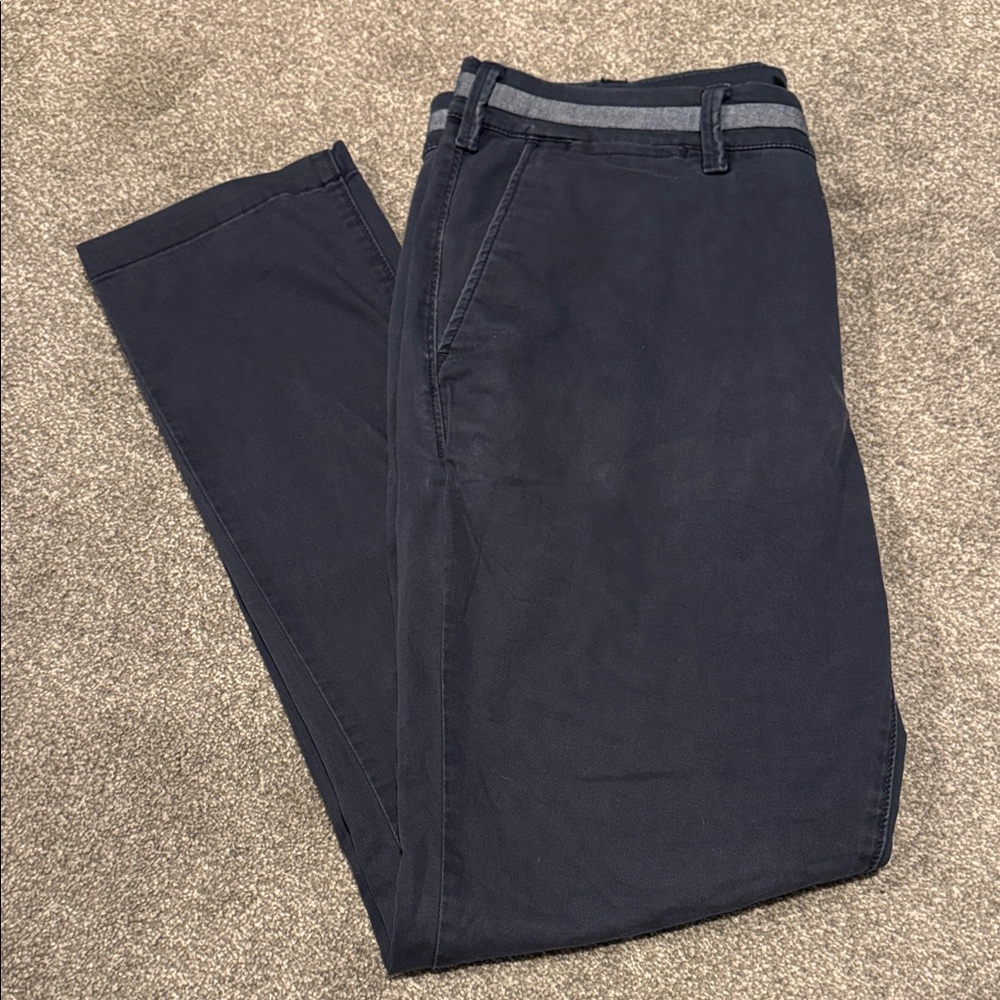 Express Men's Navy Chino Pants - Slim Casual Trousers